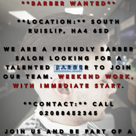 Barber Wanted 