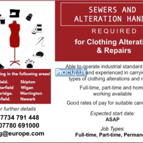SEWERS / SEAMSTRESS / ALTERATION HAND